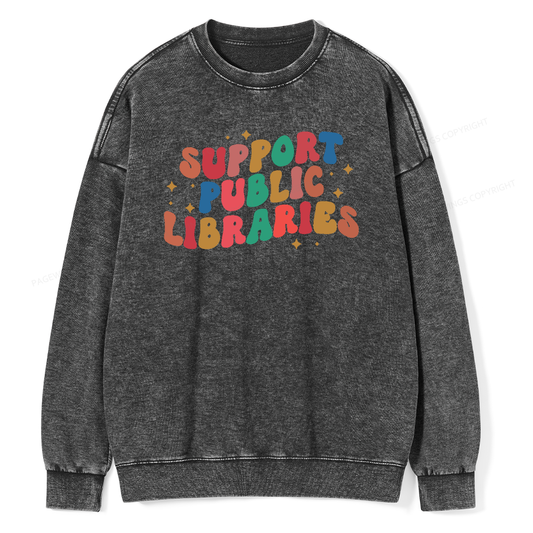 Public Library Sweatshirt Unisex Washed Sweatshirt