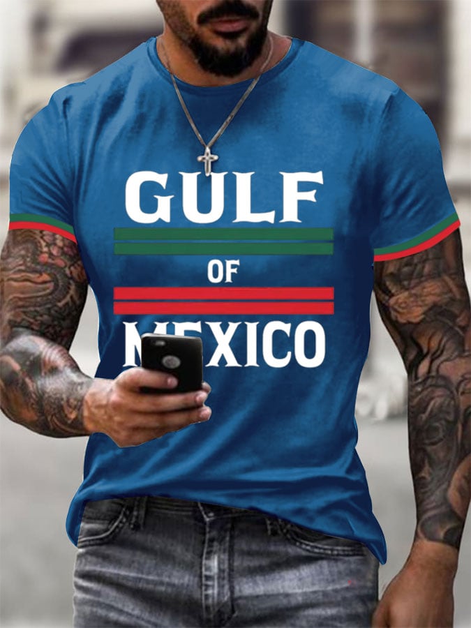 Men's Gulf Of Mexico Print Casual T-shirt
