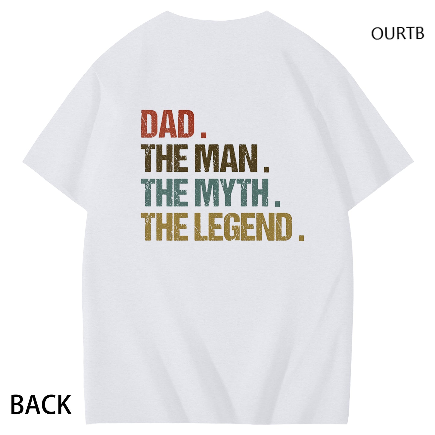Dad The Man The Myth The Legend Funny Adult Couple Art Pattern Print T-Shirt