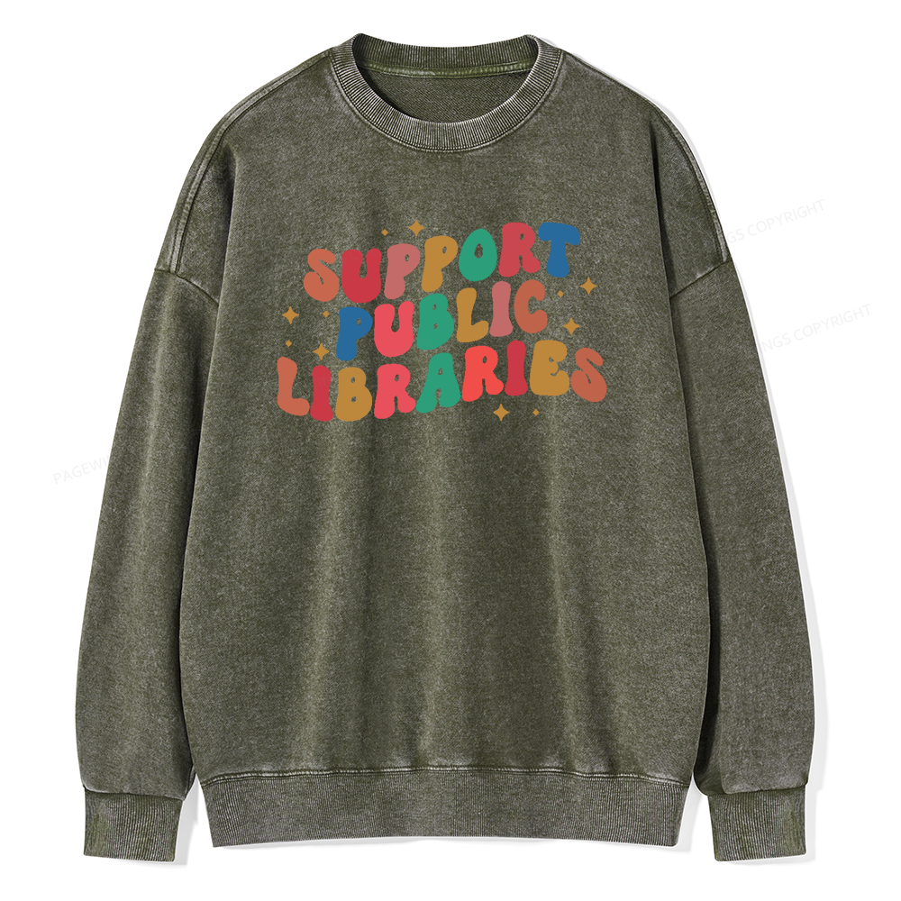 Public Library Sweatshirt Unisex Washed Sweatshirt
