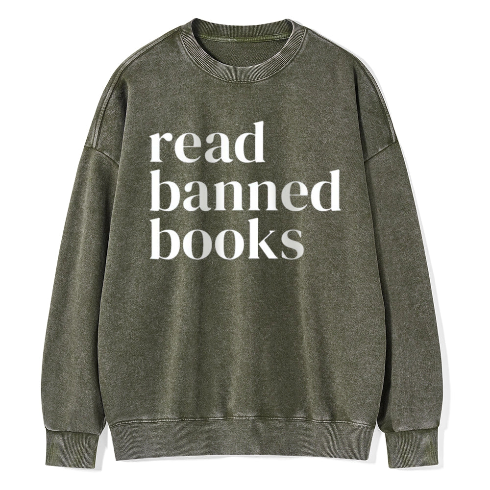 Read Banned Books Unisex Washed Sweatshirt
