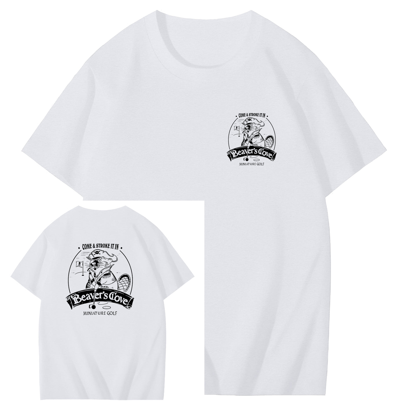 Come Stroke It In Beaver's Cove Funny Adoult Art Pattern Print T-Shirt