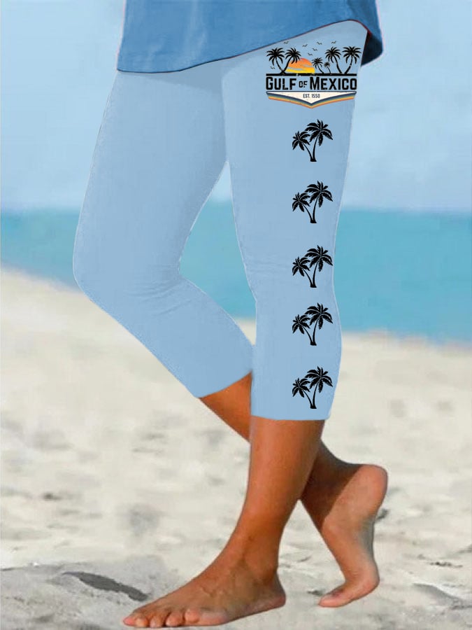 Women's Gulf Of Mexico Print Casual Leggings