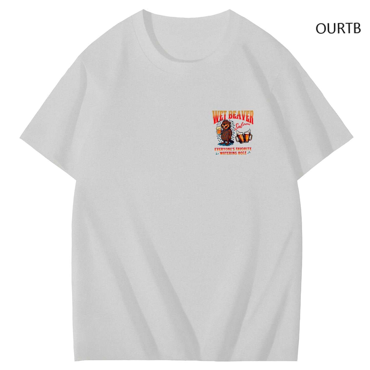 Wet Beaver Everyone's Favorite Watering Hole Funny Adoult Art Pattern Print T-Shirt