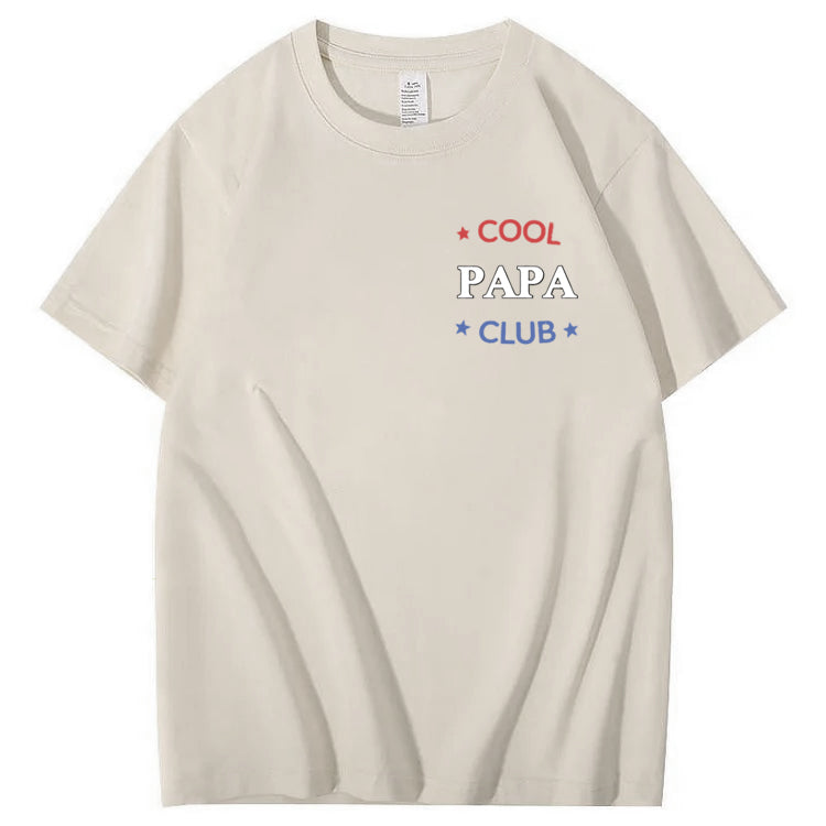 Cool Papa Club The Man The Myth The Bad Influence Art Pattern Print T-Shirt