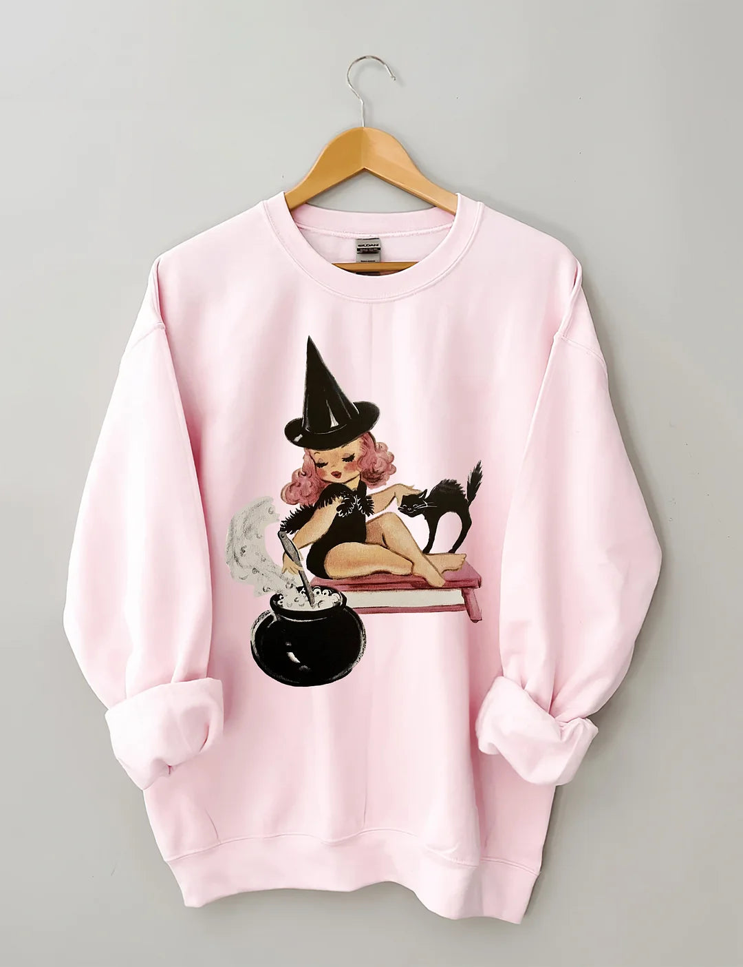 Halloween Little Witch Girl Cat Sweatshirt