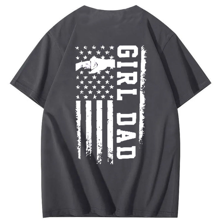 Girl Dad Pattern Print 100%Cotton T-Shirt