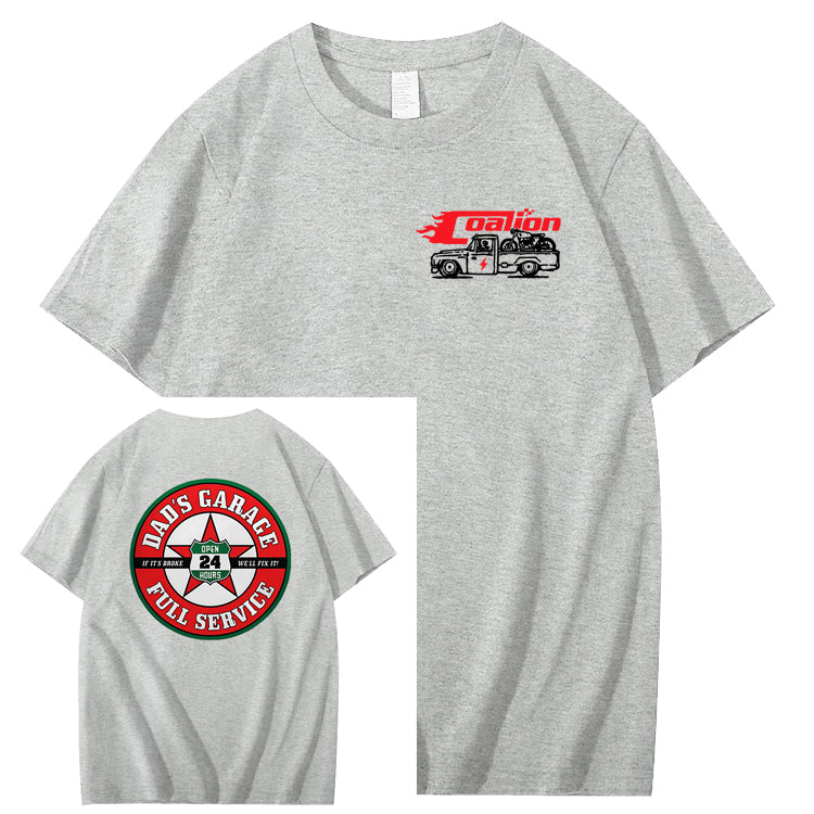 Dad's Garage Full Service If It's Broke We'll Fix It Printed Men's T-shirt