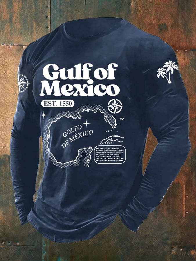 Men's Gulf Of Mexico Print Long Sleeve Top