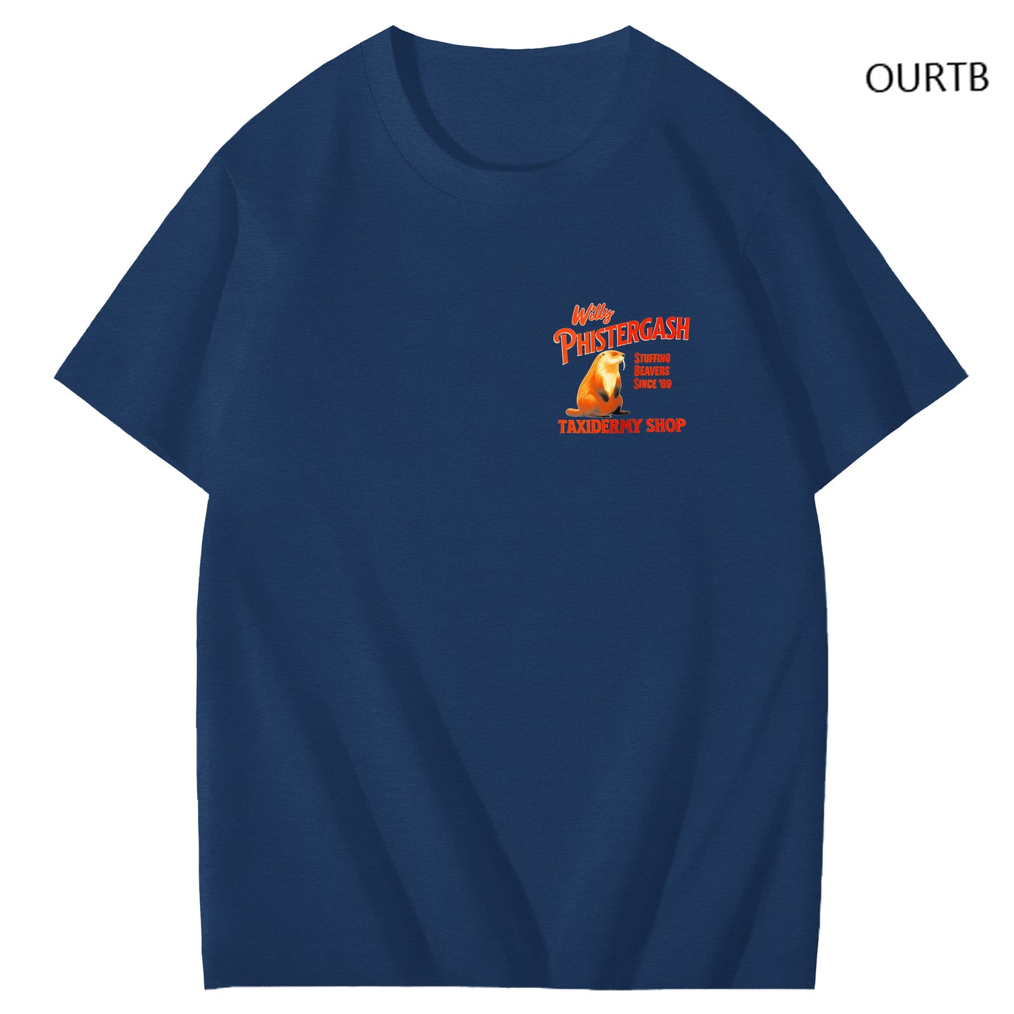 Willy Phistergash Stuffing Beavers Since'69 Taxidermy Shop Art Pattern Print T-Shirt