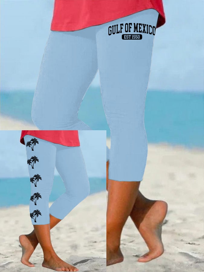 Women's Gulf Of Mexico Print Casual Leggings
