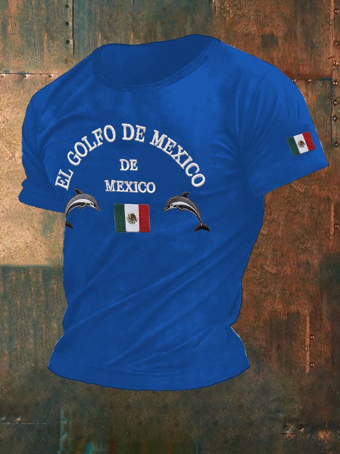 Men'S Retro Gulf Of Mexico Printed Casual Crew Neck T-Shirt