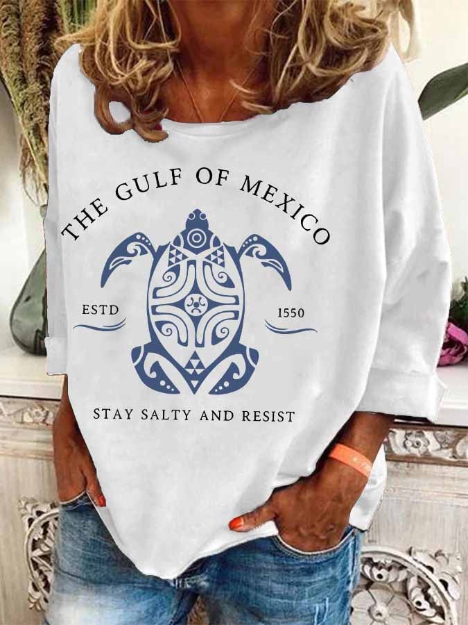 Women's Gulf Of Mexico Print Casual Sweatshirt