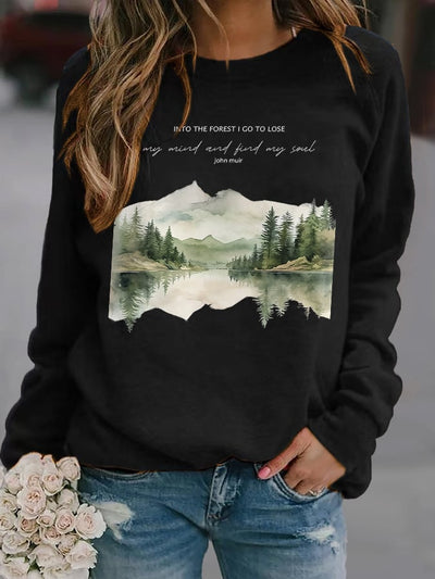 Retro Hiking Outdoors Camping And Into The Forest I Go To Lose My Mind And Find My Soul Print Sweatshirt