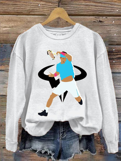 Women's Tennis Superstar Rafa Print Crew Neck Sweatshirt