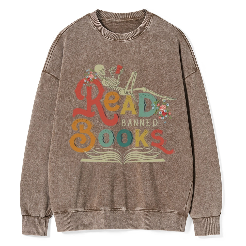 Read Banned Books Unisex Washed Sweatshirt