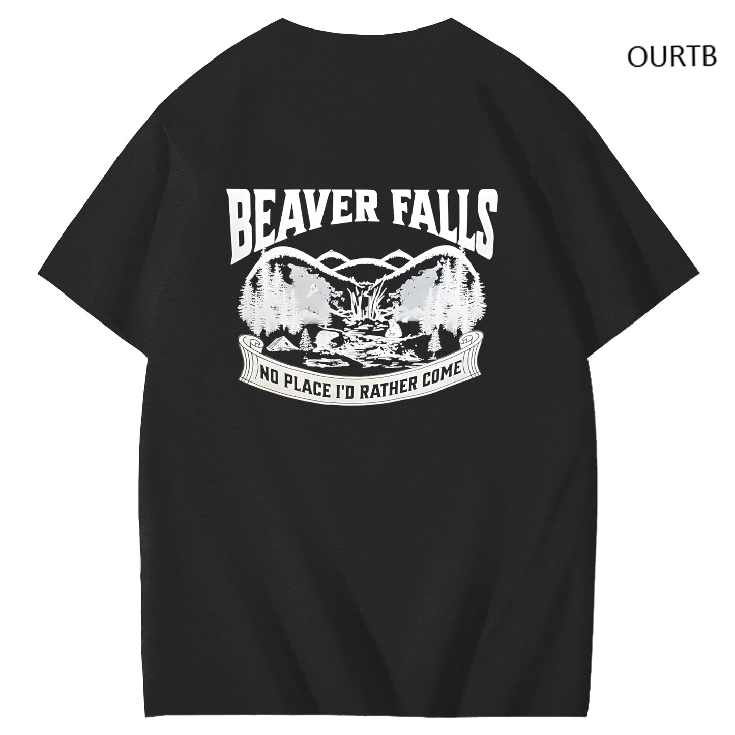 Beaver Falls No Place I'd Rather Come Funny Adoult Art Pattern Print T-Shirt