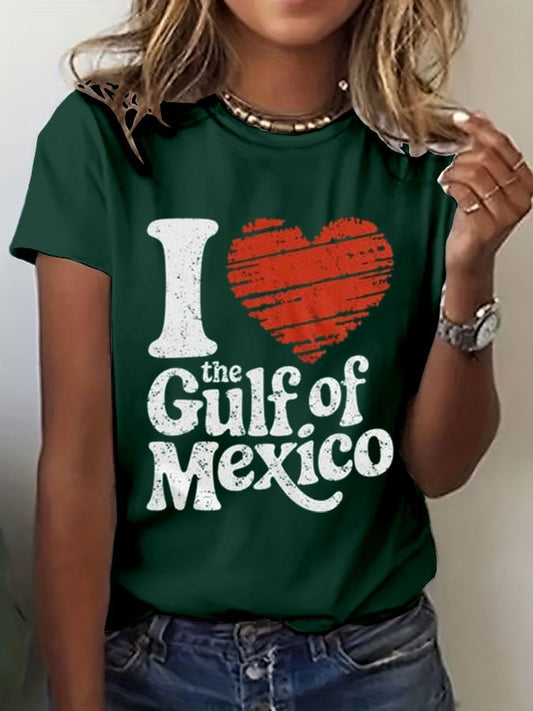 Women's Gulf Of The Mexico Print Casual T-Shirt
