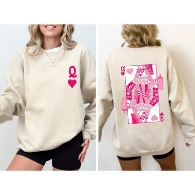 Queen of Hearts, Cards, Games, Valentine's Day Sweatshirt