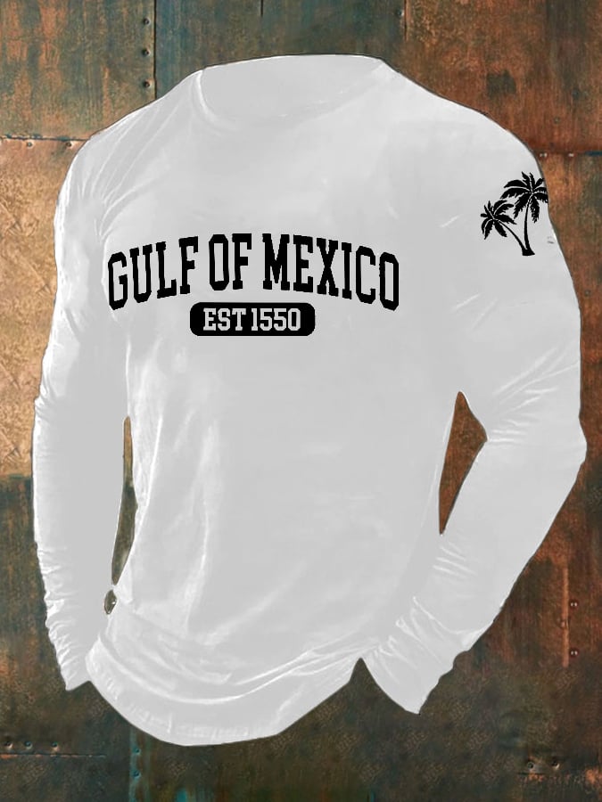 Men's Gulf Of Mexico Print Long Sleeve Top