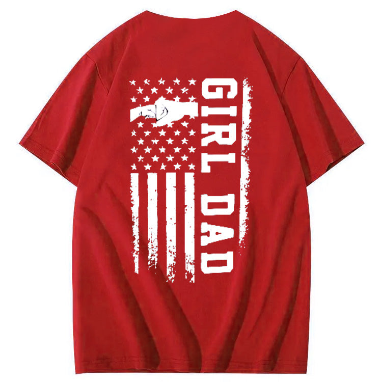Girl Dad Pattern Print 100%Cotton T-Shirt