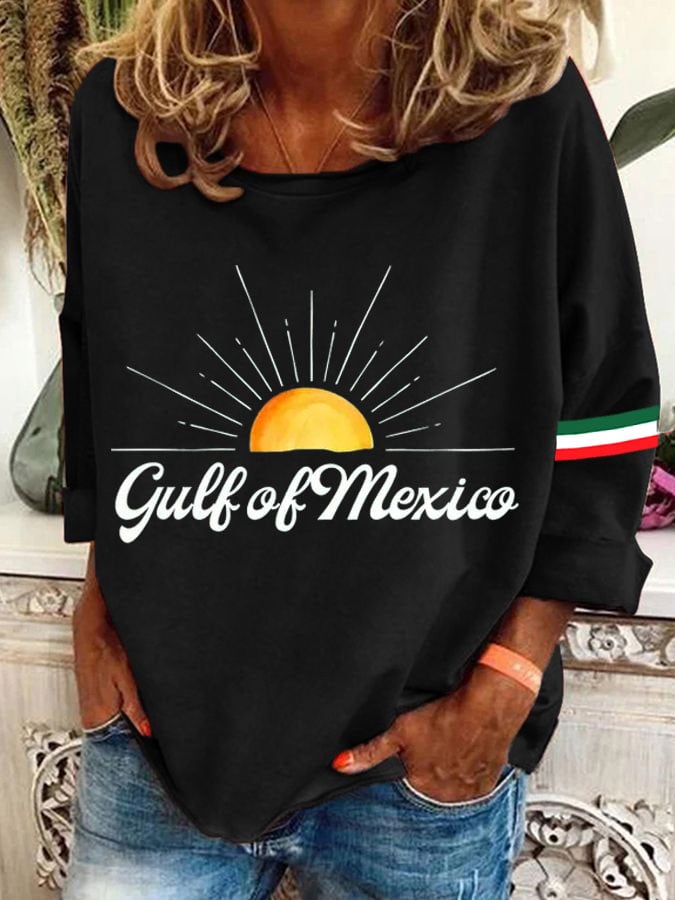 Women's Gulf Of Mexico Print Casual Sweatshirt