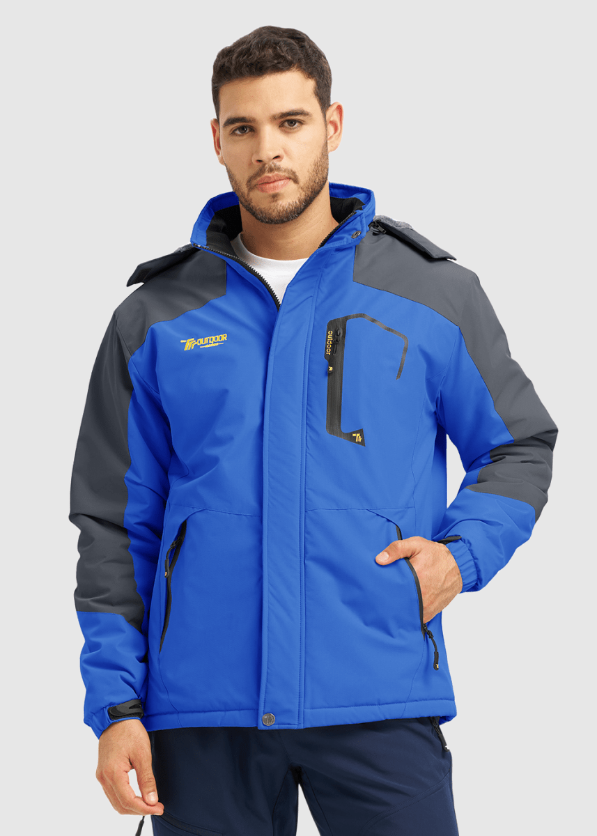 Men's Water Resistant Skiing Windbreaker Hooded Jacket