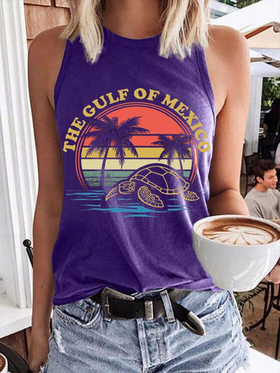 Women's Gulf Of Mexico Print Transfer Casual Vest