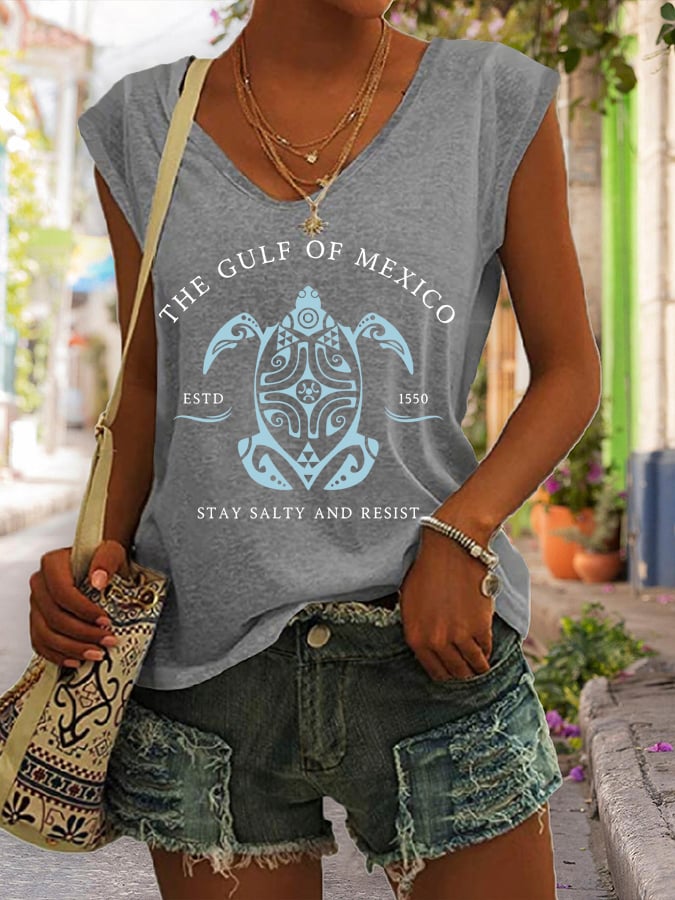 Women's Gulf Of Mexico Print Tank Top