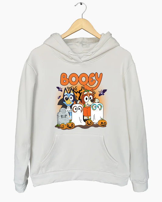 Bluey Booey Family Trick Or Treat Cute Halloween Crop Hoodie