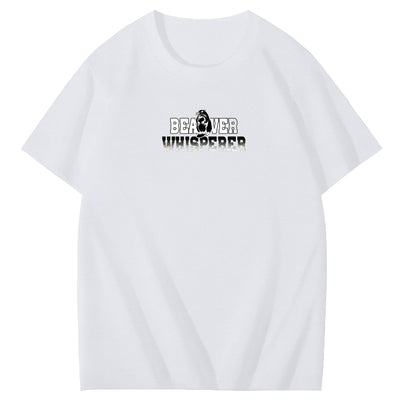 Beaver Whisper Funny Adoult Art Pattern Print T-Shirt