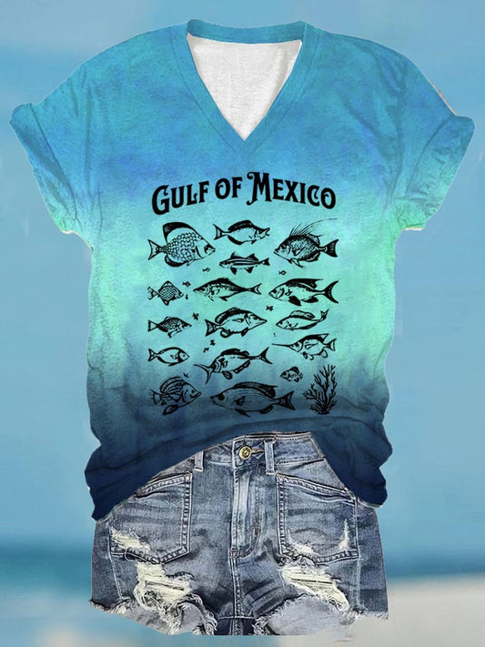 Women's Gulf of Mexico Printed Casual T-shirt