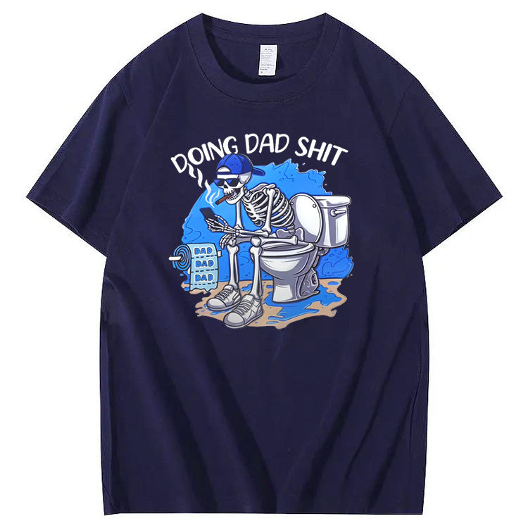 Doing Dad Shit  Pattern Print Crew Neck T-Shirt