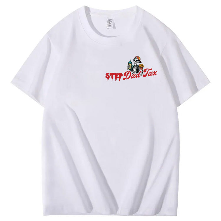 Step Dad Tax Pattern Print 100%Cotton T-Shirt