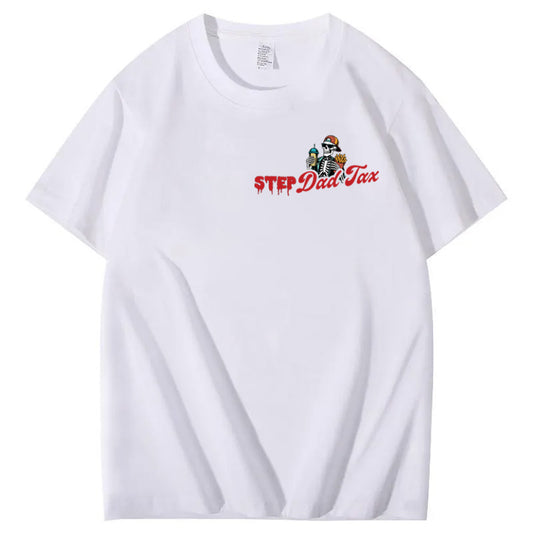 Step Dad Tax Pattern Print 100%Cotton T-Shirt