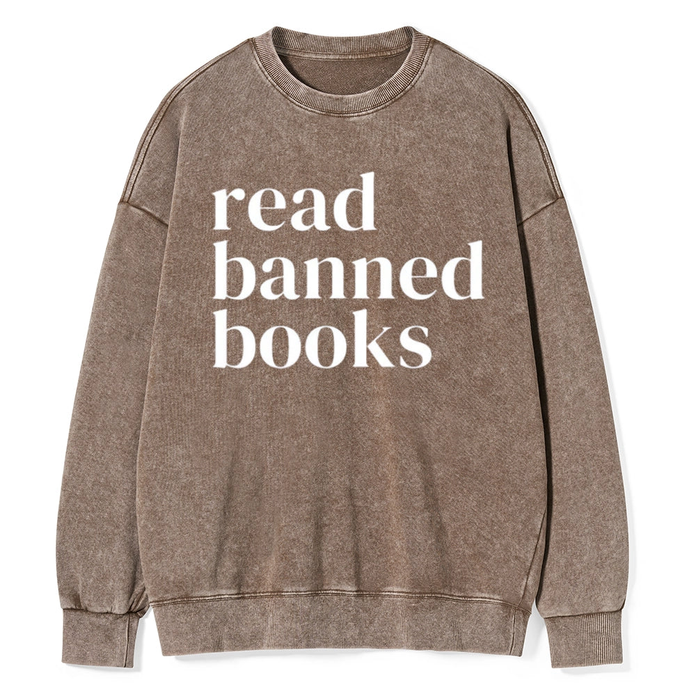Read Banned Books Unisex Washed Sweatshirt