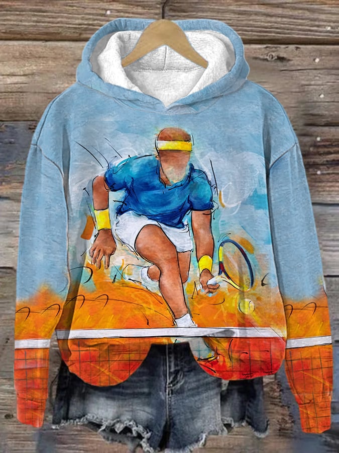 Women's Tennis Superstar Rafa Printed Casual Hoodie