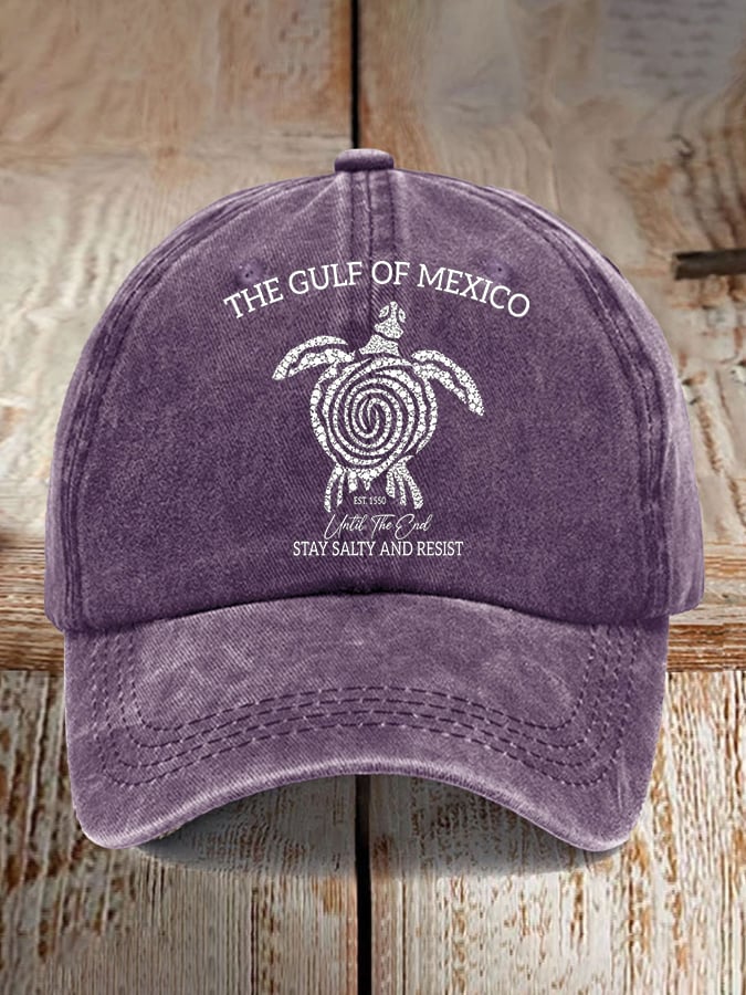 The Gulf Of Mexico Est. 1550 Until The End Stay Salty And Resist Printed Baseball Cap