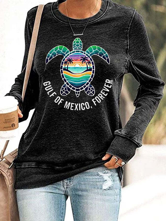 Women's Gulf of Mexico Forever Print Casual  Sweatershirt