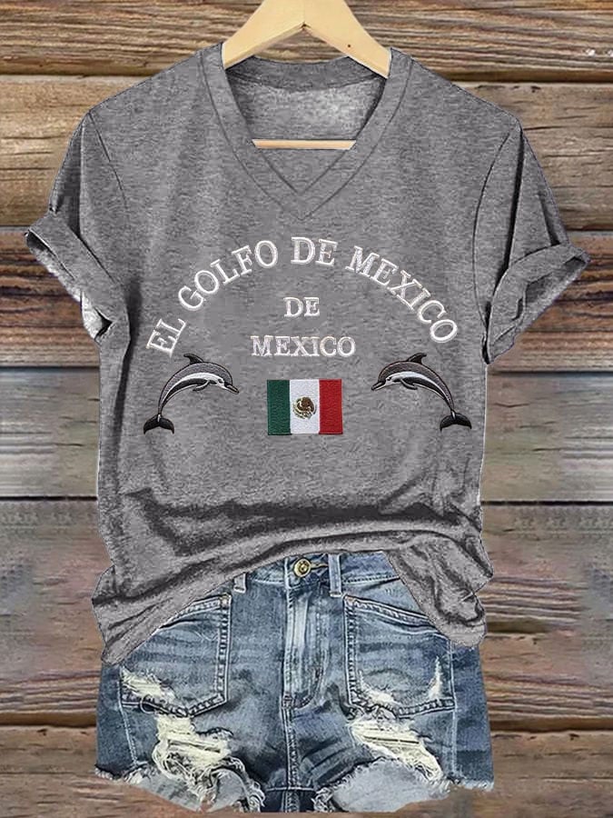 Women's Retro Gulf Of Mexico Print T-Shirt