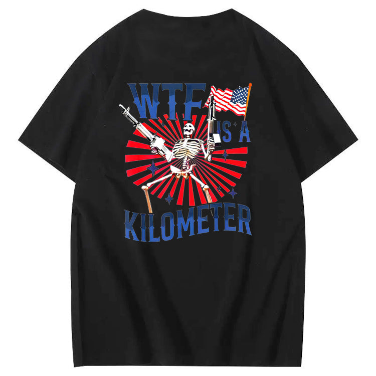 WTF It's A Klometer Pattern Print 100%Cotton T-Shirt