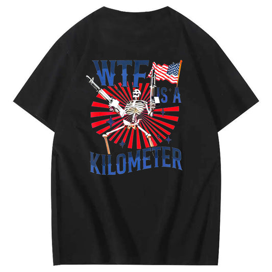 WTF It's A Klometer Pattern Print 100%Cotton T-Shirt