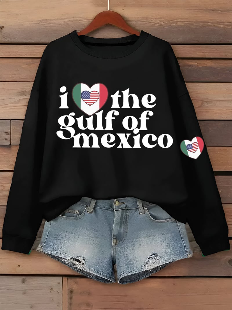 Women's I Love The Gulf Of Mexico Print Casual Sweatshirt