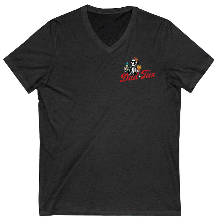 Dad Tax Pattern Print 100%Cotton V Neck T-Shirt