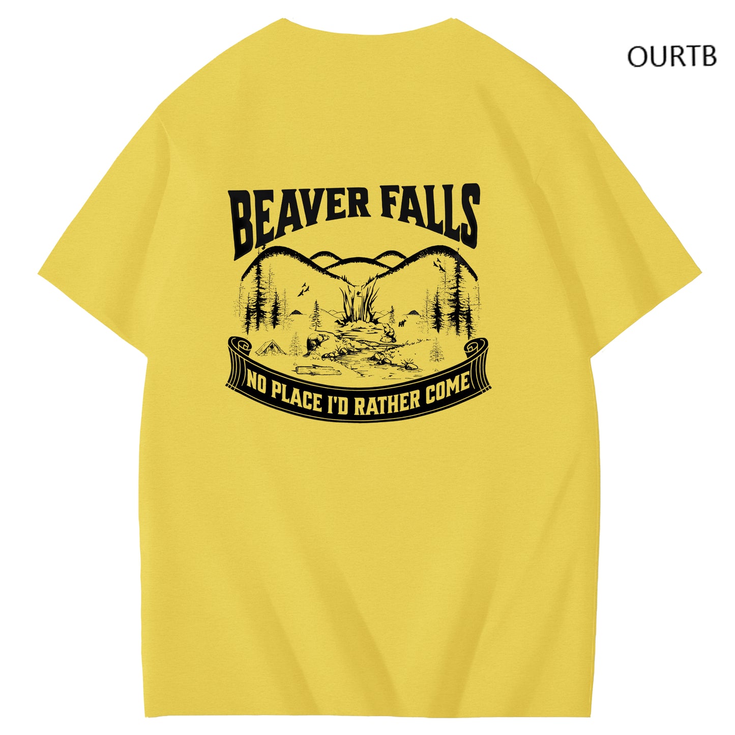 Beaver Falls No Place I'd Rather Come Funny Adoult Art Pattern Print T-Shirt