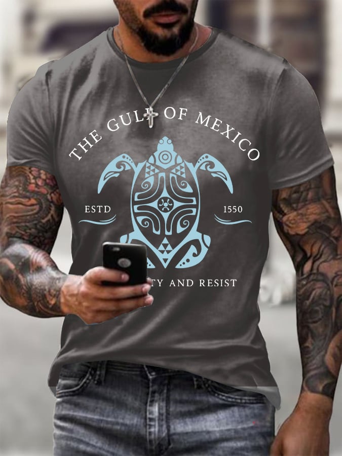 Men's Gulf Of Mexico Printed Round Neck T-Shirt