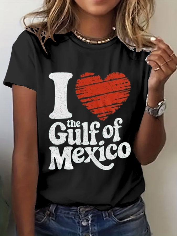 Women's Gulf Of The Mexico Print Casual T-Shirt