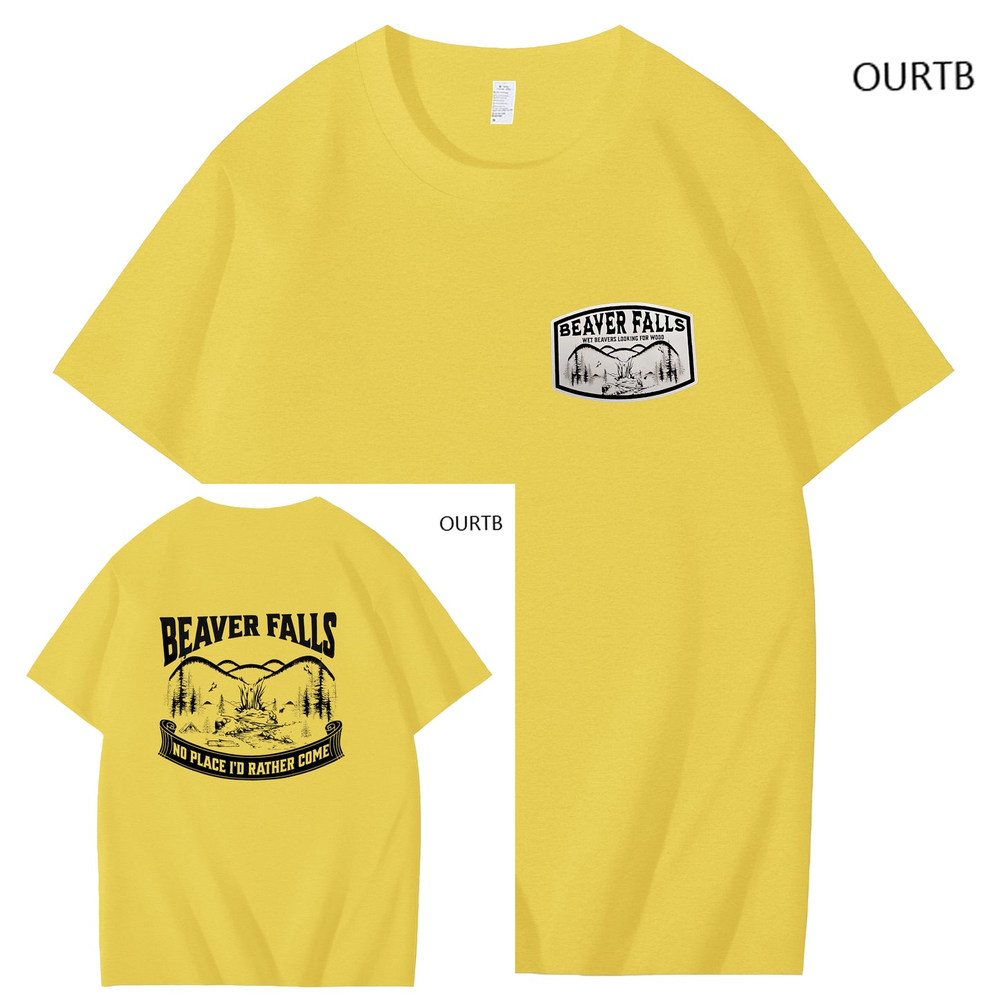 Beaver Falls No Place I'd Rather Come Funny Adoult Art Pattern Print T-Shirt