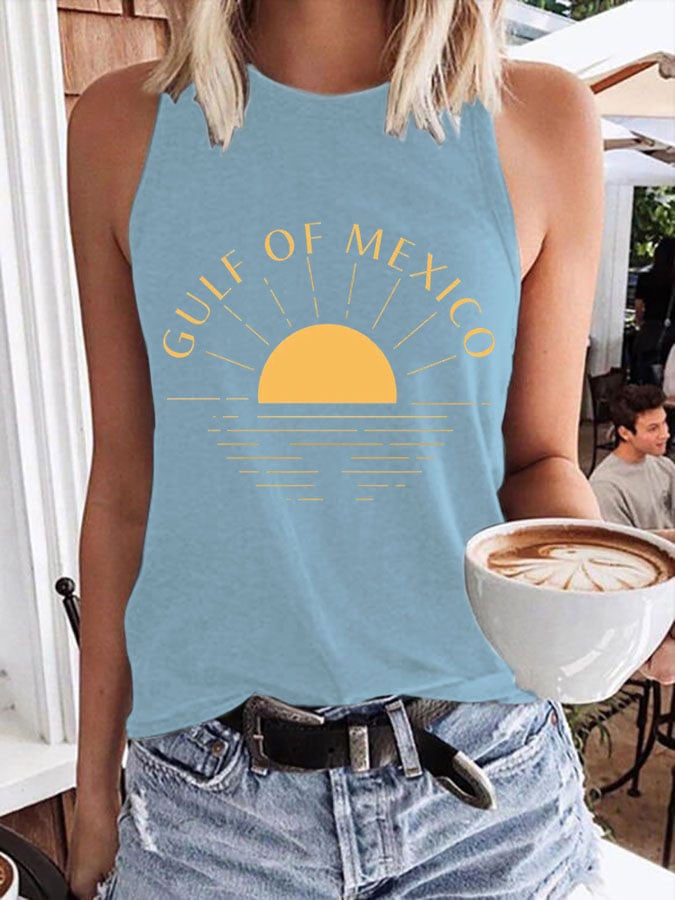 Women's Gulf Of Mexico Print Transfer Casual Vest