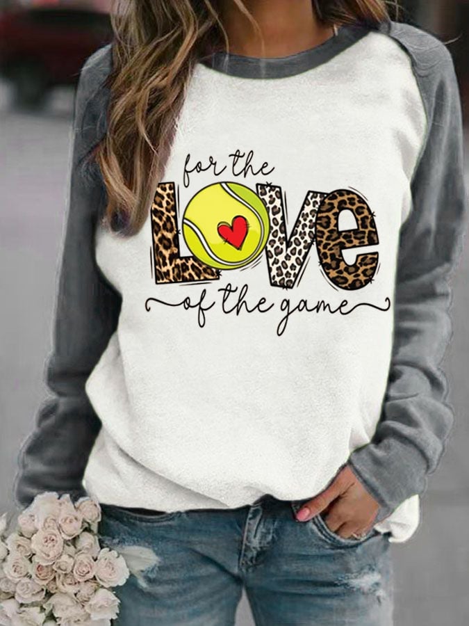 Women's Tennis Game day Print Casual Sweatshirt